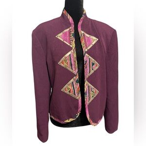 Vintage CITY GIRL by NANCY BOLEN Purple Blazer Jacket Size 8